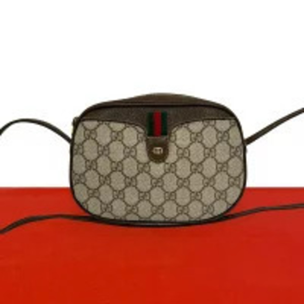 Gucci Sherry GG Leather Shoulder Bag Brown